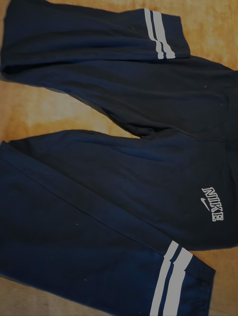 Women's Black Nike Athletic Track Pants with Striped Cuff